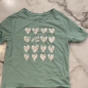 George Mint Heart Print Kids Tee